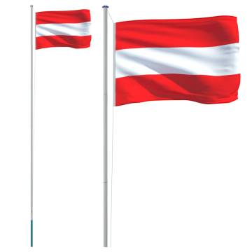 Austria Flag and Pole 6.23m Aluminium | Durable & Adjustable