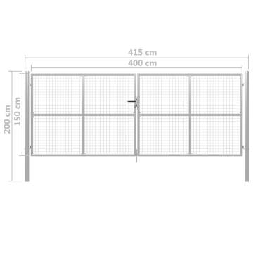 Galvanised Steel Garden Gate 415x200 cm - Durable & Stylish