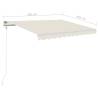 Manual Retractable Awning with LED – 3.5x2.5m Cream