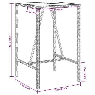 Outdoor Bar Table Grey 70x70x110 cm | Stylish & Durable