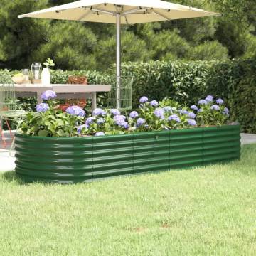 Garden Raised Bed Powder-coated Steel 224x80x36 cm - Green