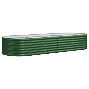 Garden Raised Bed Powder-coated Steel 224x80x36 cm - Green