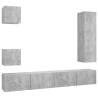 5 Piece TV Cabinet Set - Concrete Grey Engineered Wood