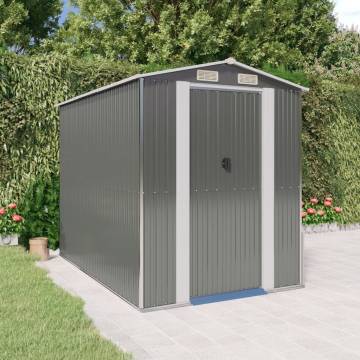 Light Grey Garden Shed - Durable Galvanised Steel Storage