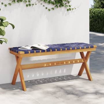 Dark Blue Acacia Garden Bench - Elegant Outdoor Seating