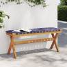 Garden Bench Dark Blue Solid Wood Acacia and Fabric Colour blue Quantity in Package 1 Number of Seating Capacity 