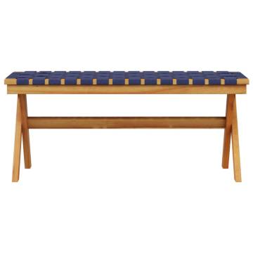 Dark Blue Acacia Garden Bench - Elegant Outdoor Seating