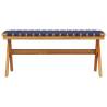 Dark Blue Acacia Garden Bench - Elegant Outdoor Seating