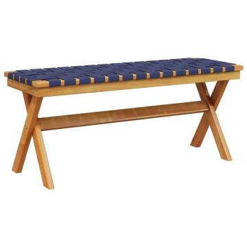 Dark Blue Acacia Garden Bench - Elegant Outdoor Seating