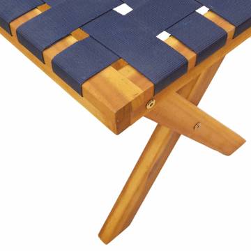 Dark Blue Acacia Garden Bench - Elegant Outdoor Seating