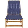 Sun Loungers 2 pcs Dark Blue Solid Wood Acacia & Fabric