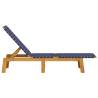 Sun Loungers 2 pcs Dark Blue Solid Wood Acacia & Fabric