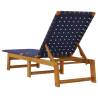 Sun Loungers 2 pcs Dark Blue Solid Wood Acacia & Fabric