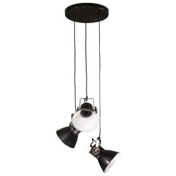 Hanging Lamp 25 W Black with 3 Lampshades - Industrial Style