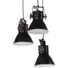 Hanging Lamp 25 W Black with 3 Lampshades - Industrial Style