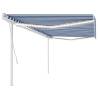 Manual Retractable Awning with LED 5x3 m Blue and White Colour blue and white Size 5 x 3 m Quantity in Package 1 