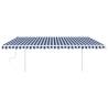 Buy Manual Retractable Awning with LED - Blue & White 5x3 m