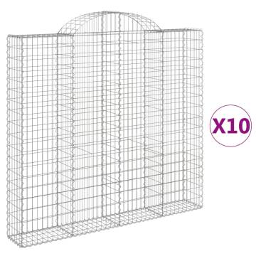 Arched Gabion Baskets 10 pcs - Durable Garden Barriers