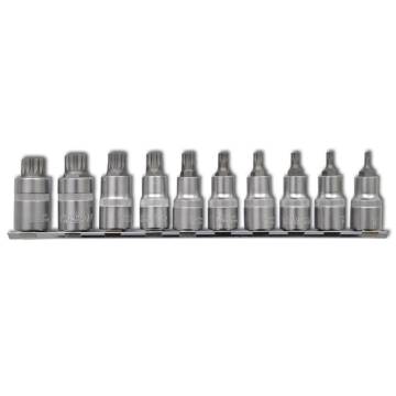 12-Point Bit Set Socket Wrench Set - 10 pcs on Strip