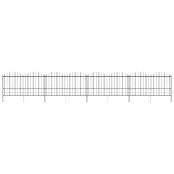 Premium Garden Fence with Spear Top Steel - 13.6m Black