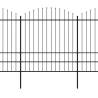 Premium Garden Fence with Spear Top Steel - 13.6m Black