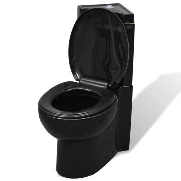 Modern Black Corner Toilet - Stylish & Space-Saving Design