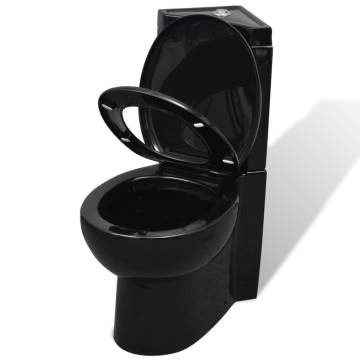 Modern Black Corner Toilet - Stylish & Space-Saving Design