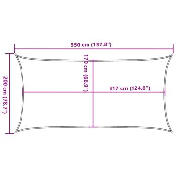 Light Grey Sun Shade Sail 3.5x2m - UV & Water Resistant