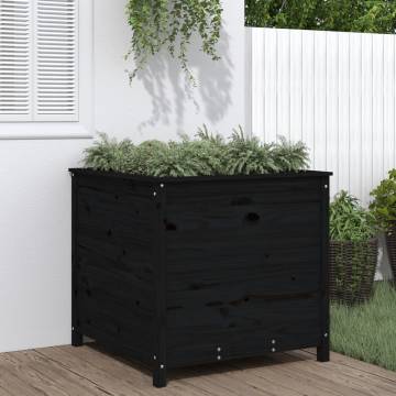 Garden Planter Black - Solid Pine Wood | 82.5x82.5x78 cm