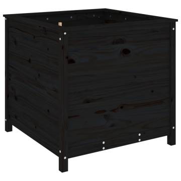 Garden Planter Black - Solid Pine Wood | 82.5x82.5x78 cm