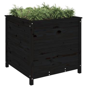 Garden Planter Black - Solid Pine Wood | 82.5x82.5x78 cm