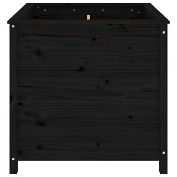 Garden Planter Black - Solid Pine Wood | 82.5x82.5x78 cm