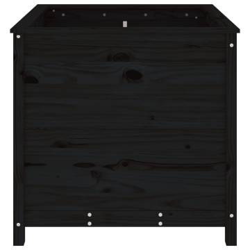 Garden Planter Black - Solid Pine Wood | 82.5x82.5x78 cm