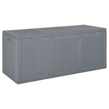 Garden Storage Box Grey PP Rattan 270 L | Hipomarket UK