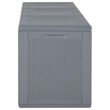 Garden Storage Box Grey PP Rattan 270 L | Hipomarket UK