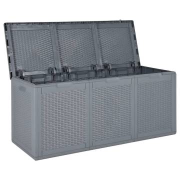 Garden Storage Box Grey PP Rattan 270 L | Hipomarket UK