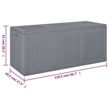 Garden Storage Box Grey PP Rattan 270 L | Hipomarket UK