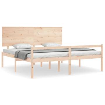 Wooden Bed Frame with Headboard 200x200 cm - Solid Pine