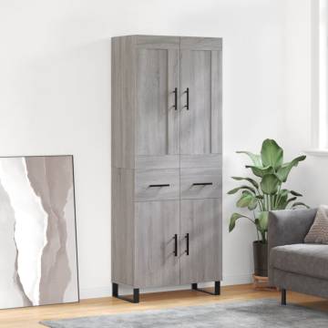 Highboard Grey Sonoma - Elegant Engineered Wood Storage | HiPoMarket