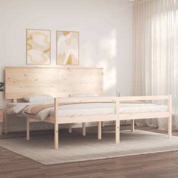 Wooden Bed Frame with Headboard 200x200 cm - Solid Pine