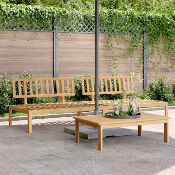 Garden Pallet Middle Sofas - Solid Acacia Wood - 2 pcs