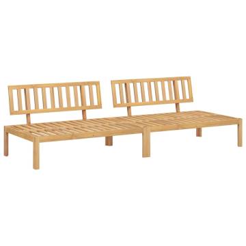 Garden Pallet Middle Sofas - Solid Acacia Wood - 2 pcs