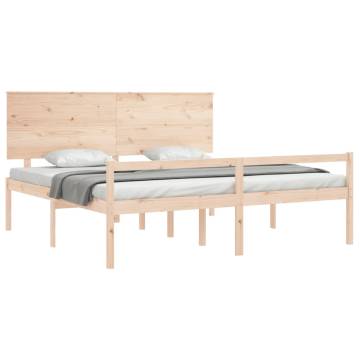 Wooden Bed Frame with Headboard 200x200 cm - Solid Pine