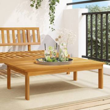 Solid Wood Acacia Garden Table - 100x60 cm | HipoMarket UK