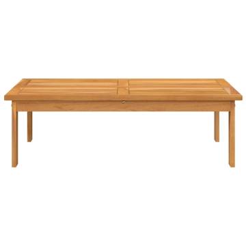 Solid Wood Acacia Garden Table - 100x60 cm | HipoMarket UK