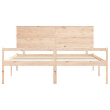 Wooden Bed Frame with Headboard 200x200 cm - Solid Pine