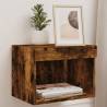 Bedside Cabinets with LED Lights Wall-mounted 2 pcs Smoked Oak Colour smoked oak Quantity in Package 2 Width 40 cm 