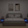 Stylish Wall-Mounted Bedside Cabinets with LED Lights - 2 pcs