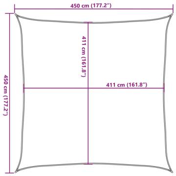 Light Grey Sun Shade Sail 4.5x4.5m - Durable & UV Resistant