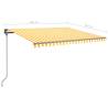 Manual Retractable Awning 4.5x3.5m Yellow & White - HipoMarket